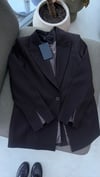  Kahve çizgili   Blazer Ceket 