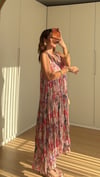       Pembe/Kırmızı  Rosella Crinkle Elbise 
