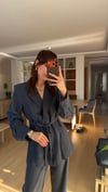 Antrasit  Vatkalı Ceket Bel Lastikli Tensel  Takım 