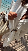 Beach Wear Elbise Kemerli Keten 