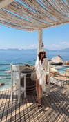 Beach Wear Elbise Kemerli Keten 