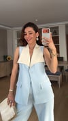 Bebe Mavi Garnili Geniş Yaka  Takım 