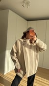 Bej Asimetrik Düğmeli Trenç