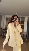 Bej Hafif Belden Oturtma Top Gold Düğme Takım 