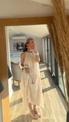 Bej  Kırışık dokulu maxi elbise