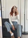Beyaz  crop triko 