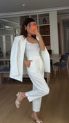 BEYAZ HAVUÇ PANTOLON CEKET TAKIM ELBİSE