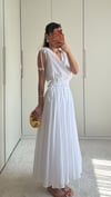 Beyaz Helen Astarlı Elbise