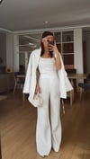 Beyaz Kimono Kesim Dik  Yaka  Takım