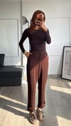 Beymn Kahve   Bilek Çıtçıtlı Modal Pantolon 