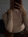 Boğazlı Transparan Bluz Krem 