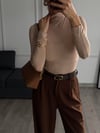 Boğazlı Transparan Bluz Krem 