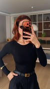 Boğazlı Transparan Bluz Siyah  