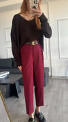 BORDO Pile Detay Havuç Pantolon 