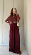 Bordo Saten Pantolon Etek Görünüm2