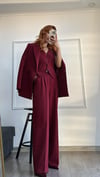 BORDO YELEKLİ PİLE DETAY PALAZZO OVERSİZE CEKET TAKIM ELBİSE 