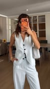 Buz Mavi Double Paça Yelek Pantolon Takım 