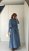 Denim Ceket Elbise Takım 
