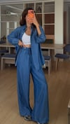 Denim Tensel Gömlek Pantolon Takım 