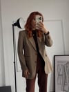 Deri Garnili Kalın Kumaş Astarlı Blazer Ceket