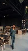 DERİN PETROL YEŞİLİ  OVERSIZE CEKET PİLE DETAY PALAZZO OVERSİZE CEKET TAKIM ELBİSE