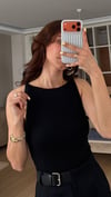 Dilvin Halter Yaka Crop Siyah 