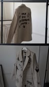 Ekru Çizgili Desenli Blazer Ceket