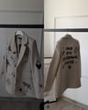 Ekru Çizgili Desenli Blazer Ceket