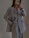 GRİ PÖTİKARE YELEKi PALAZO 3Lü TAKIM 