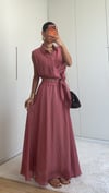 Gül Kurusu  Astarlı Bel Lastikli Romantik Tül Etek 