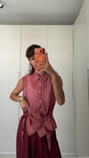 Gül kurusu   Bağlamalı Tasarım  Tül Gömlek 