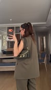 Haki Uzun Vatkalı Yelek Havuç  Pantolon Takım 