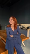 INDIGO ÇİZGİLİ   OVERSIZE CEKET YELEKLİ PİLE DETAY PALAZZO OVERSİZE CEKET TAKIM ELBİSE1