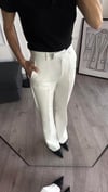 İspanyol Paça Orjinal Marka Pantolon Beyaz