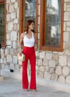 İspanyol Paça Orjinal Marka Pantolon Kırmızı