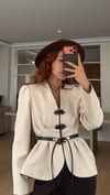 Kahve Çin Düğme Kemerli Takım 