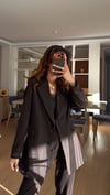 Kahve Çizgili  Havuç Pantolon Ceket Takım 