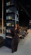 KAHVE  ÇİZGİLİ   OVERSIZE CEKET YELEKLİ PİLE DETAY PALAZZO OVERSİZE CEKET TAKIM ELBİSE1