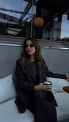 Kahve Ekose Desen  Blazer Ceket 
