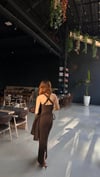 Kahve Kalem Elbise Ceket Takım 