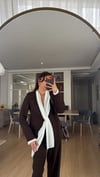 Kahve  Kendinden Şallı Ceket Takım Elbise 