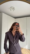 Kahve Vatkalı Çıtçıtlı  Ceket Pantolon Denim Takım