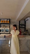 Kemer Detaylı  Sarı  Elbise 
