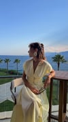 Kemer Detaylı  Sarı  Elbise 