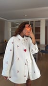 Kiraz İşlemeli Denim Ceket