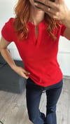 Kırmızı Damla Yaka Cotton Tshirt