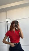 Kırmızı Damla Yaka Cotton Tshirt