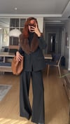 Kürklü Blazer Pantolon Takım Elbise
