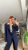 LACİVERT BORU PAÇA PANTOLON ASTARLI CEKET TAKIM ELBİSE