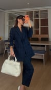 Lacivert Ekose Premium  Pantolon Ceket Takım 